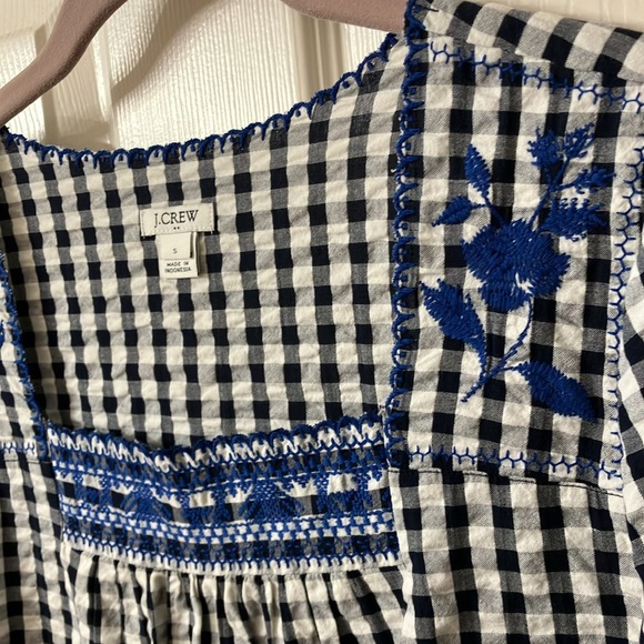 Two Gingham Embroidered Jcrew Tops - Picture 4 of 16